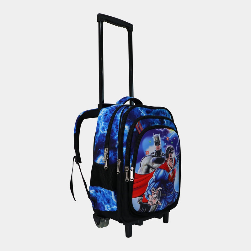 Wheeled School Bags Set of 3-Superman & Batman - MOON - Back 2 School - Bravo - Wheeled School Bags Set of 3-Superman & Batman - Trolley Backpack - 3