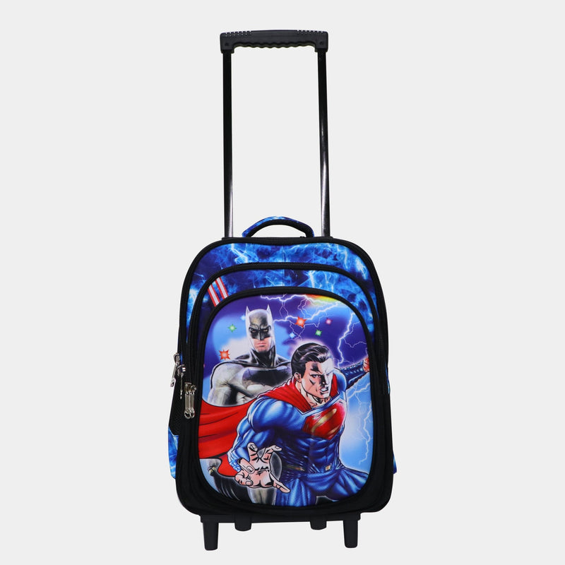 Wheeled School Bags Set of 3-Superman & Batman - MOON - Back 2 School - Bravo - Wheeled School Bags Set of 3-Superman & Batman - Trolley Backpack - 2