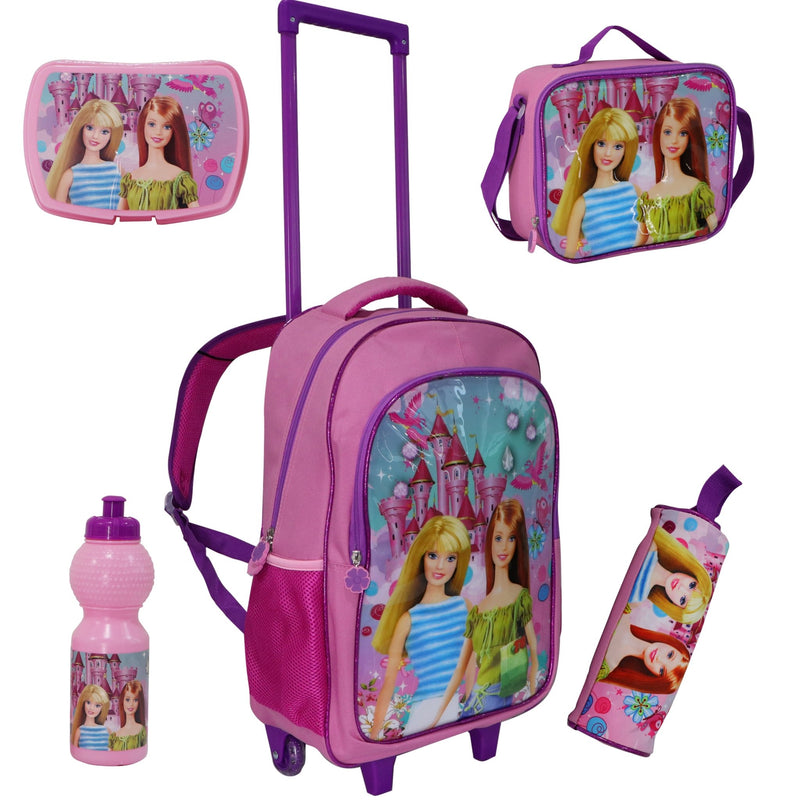 Wheeled School Bags Set of 5-Barbie - MOON - Back 2 School - Bravo - Wheeled School Bags Set of 5-Barbie - Trolley Backpack - 1