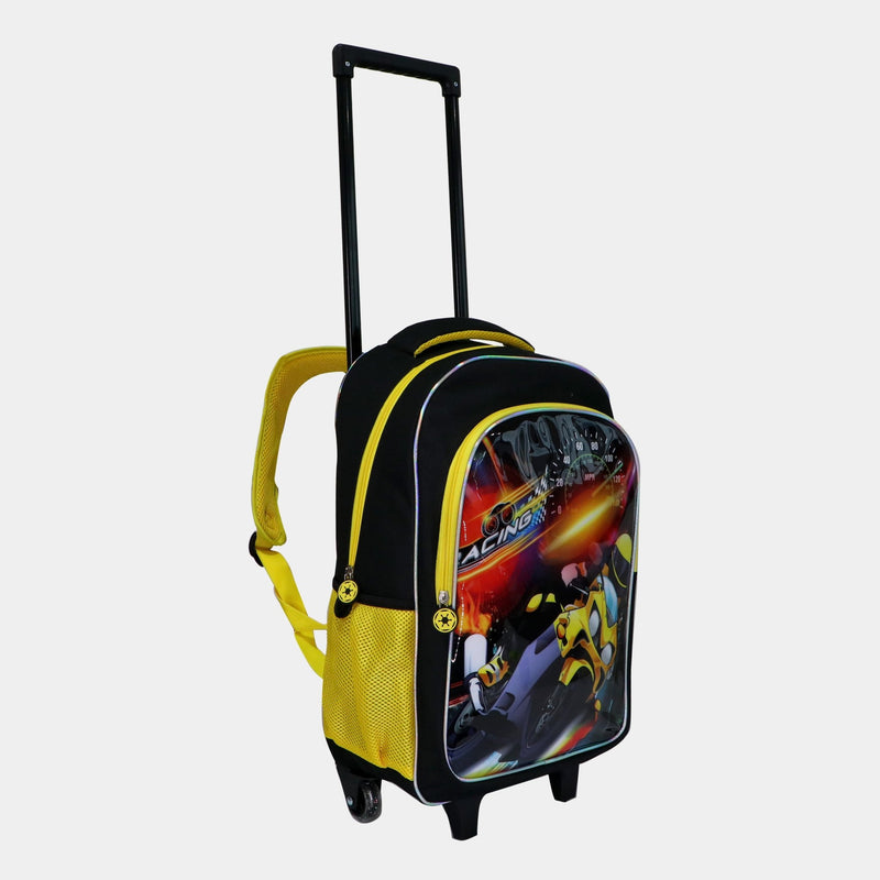 Wheeled School Bags Set of 5-Motto Racing - MOON - Back 2 School - Bravo - Wheeled School Bags Set of 5-Motto Racing - Trolley Backpack - 2