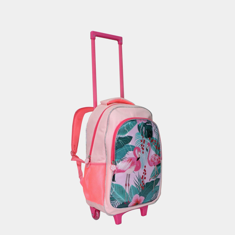 Wheeled School Bags Set of 5-Pink Flamingo - MOON - Back 2 School - Bravo - Wheeled School Bags Set of 5-Pink Flamingo - Trolley Backpack - 2