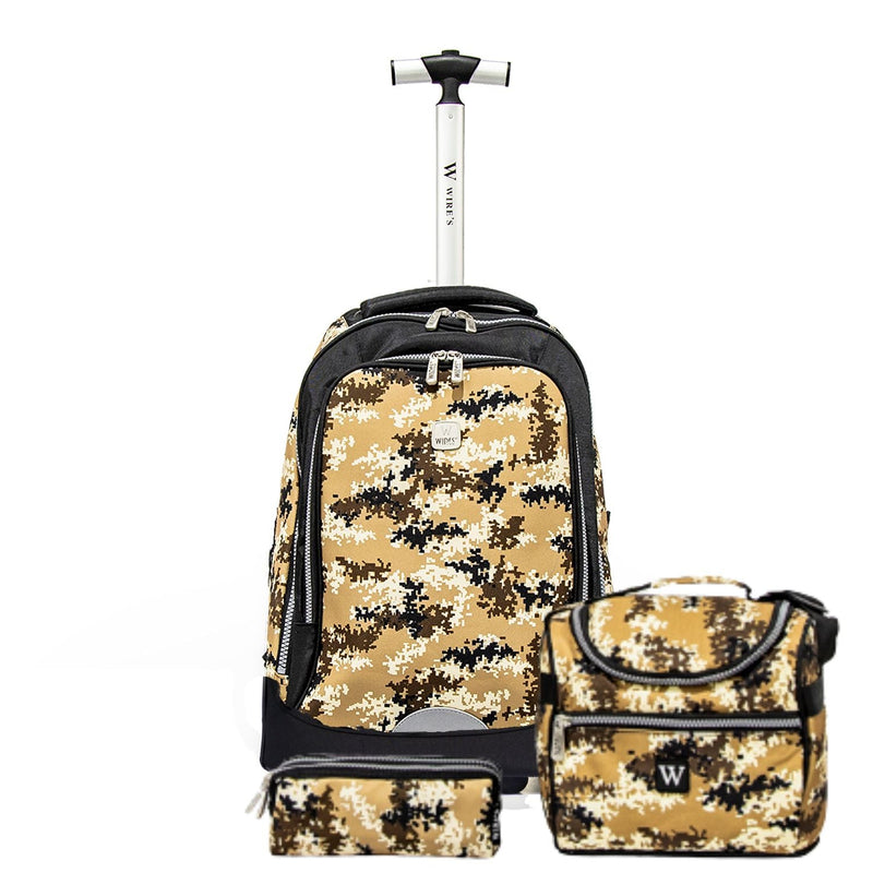 Wires Big Wheel 3 in 1 School Bag Yellow Camouflage Design - Moon Factory Outlet - Back 2 School - Wires - Wires Big Wheel 3 in 1 School Bag Yellow Camouflage Design - Back 2 School - 1